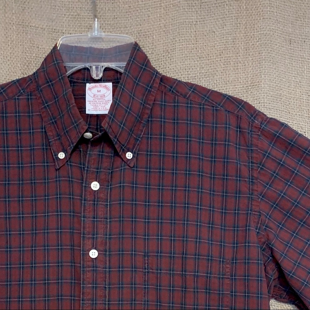 BROOKS BROTHERS Mens Button Down Shirt Plaid M